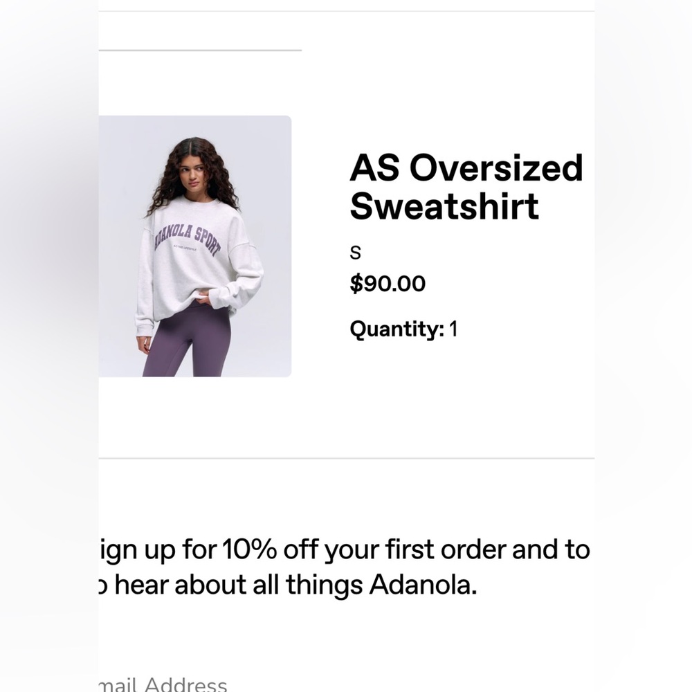 EUC Adanola Sport Oversized Sweatshirt sz small grey and purple